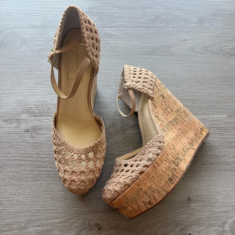 Brand New Jessica Simpson Wood Wedge Pumps